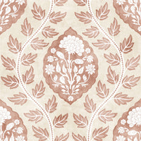 Floral Cartouche Warm Spice Wallpaper