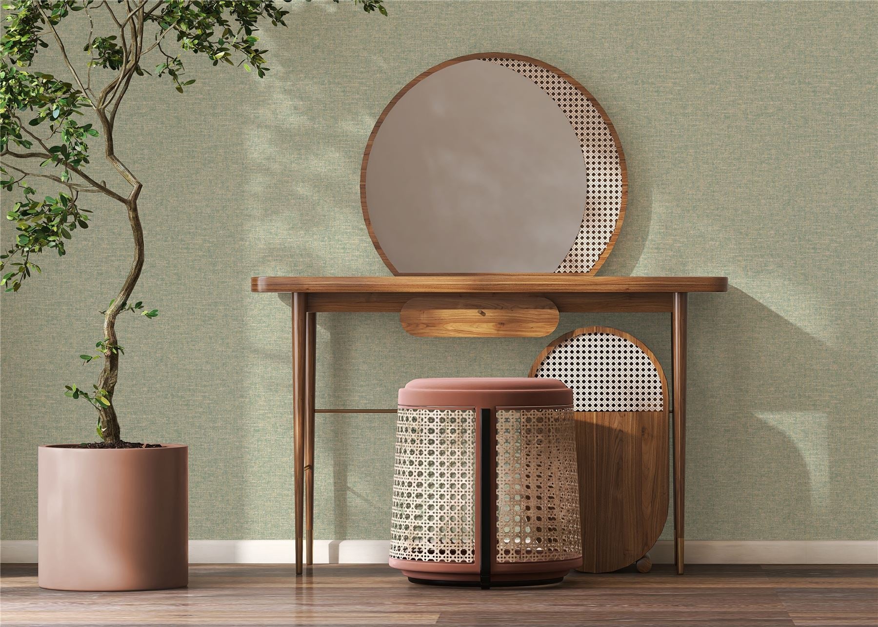 Artisan Weave Sage Wallpaper