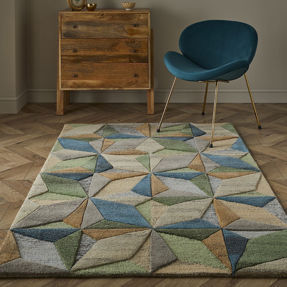 Lilianna Embossed Geo Wool Rug