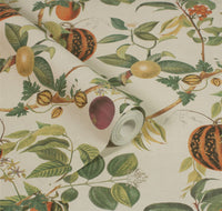 Tropic House Parchment/Green Wallpaper - Esselle Home