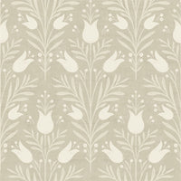 Heritage Tulip Taupe Wallpaper - Esselle Home