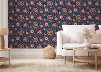 Nahlia Trail Navy/Berry Wallpaper