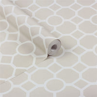 RHS Lattice Fretwork Natural Wallpaper - Esselle Home