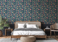 Fruits of Paradise Navy Wallpaper - Esselle Home