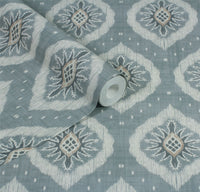 Odina Ikat Soft Blue Wallpaper