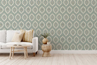 Odina Ikat Seafoam Wallpaper