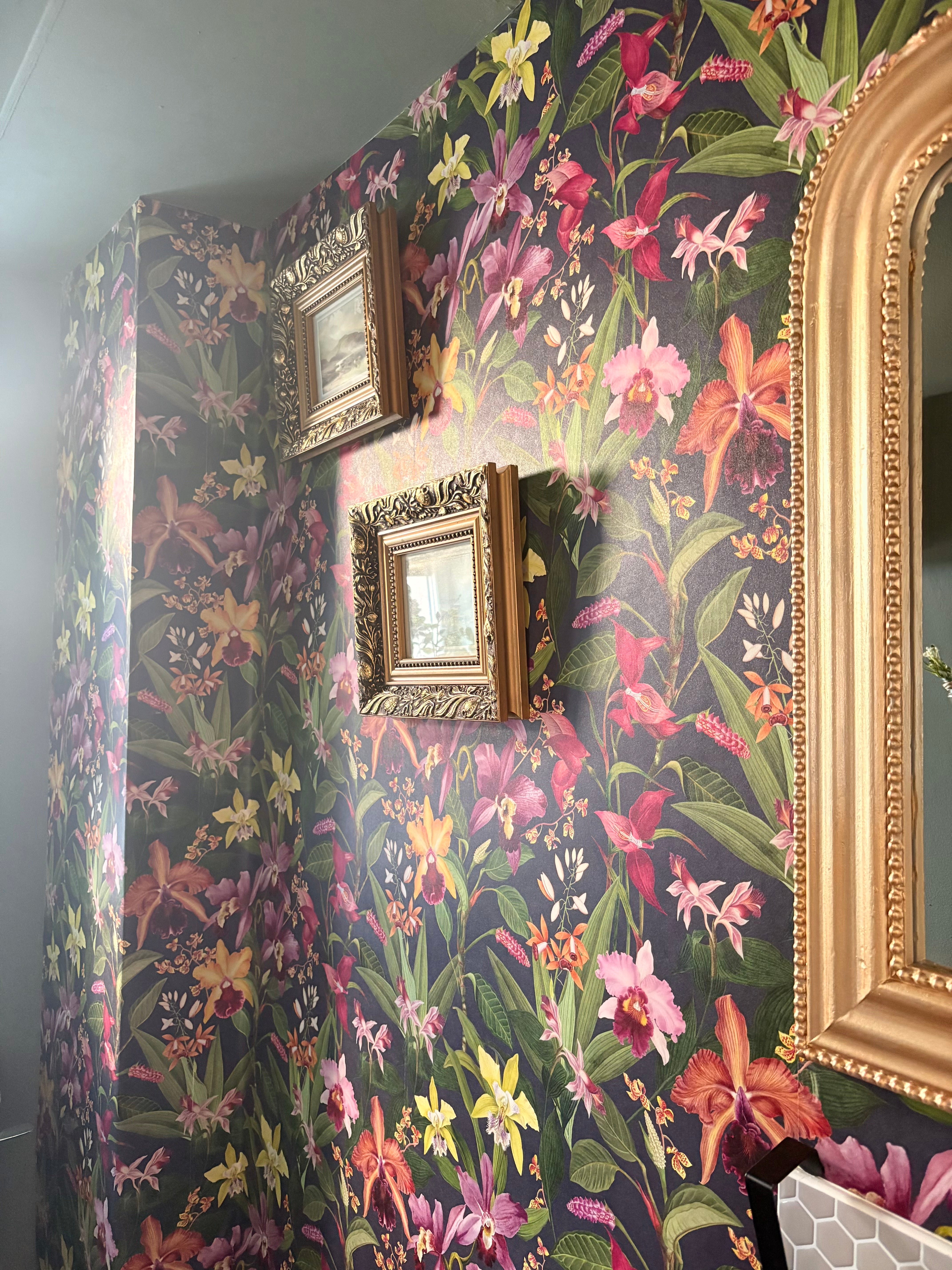 RHS Orchid Botanical Purple Wallpaper - Esselle Home