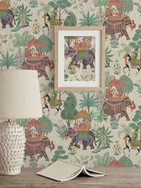 Emperor's Garden Stone Multicoloured Wallpaper