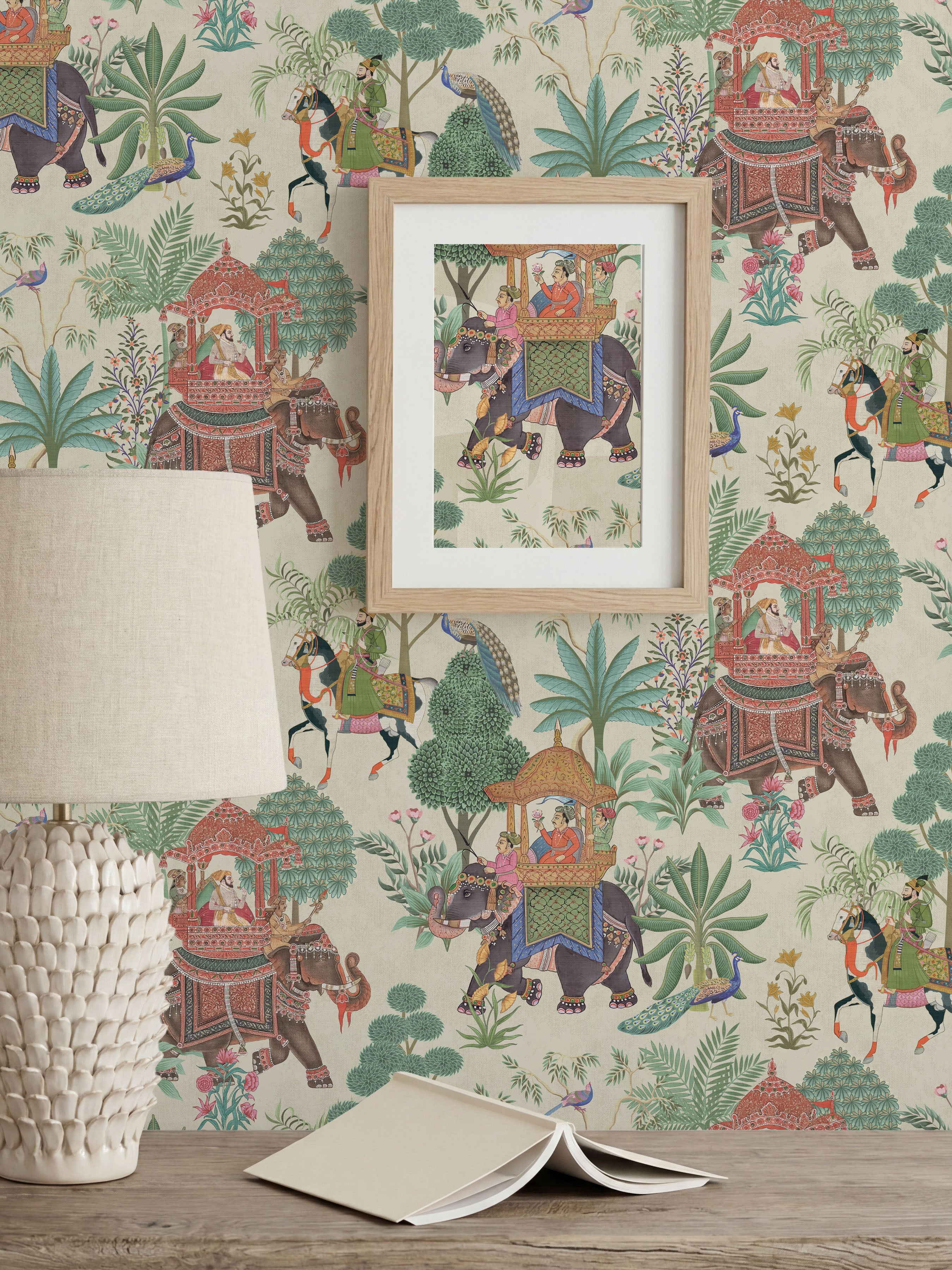Emperor's Garden Stone Multicoloured Wallpaper